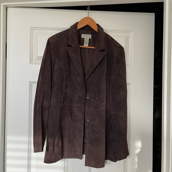 Vintage St. John's Bay Dark Brown Suede Jacket - Picture 2 of 8